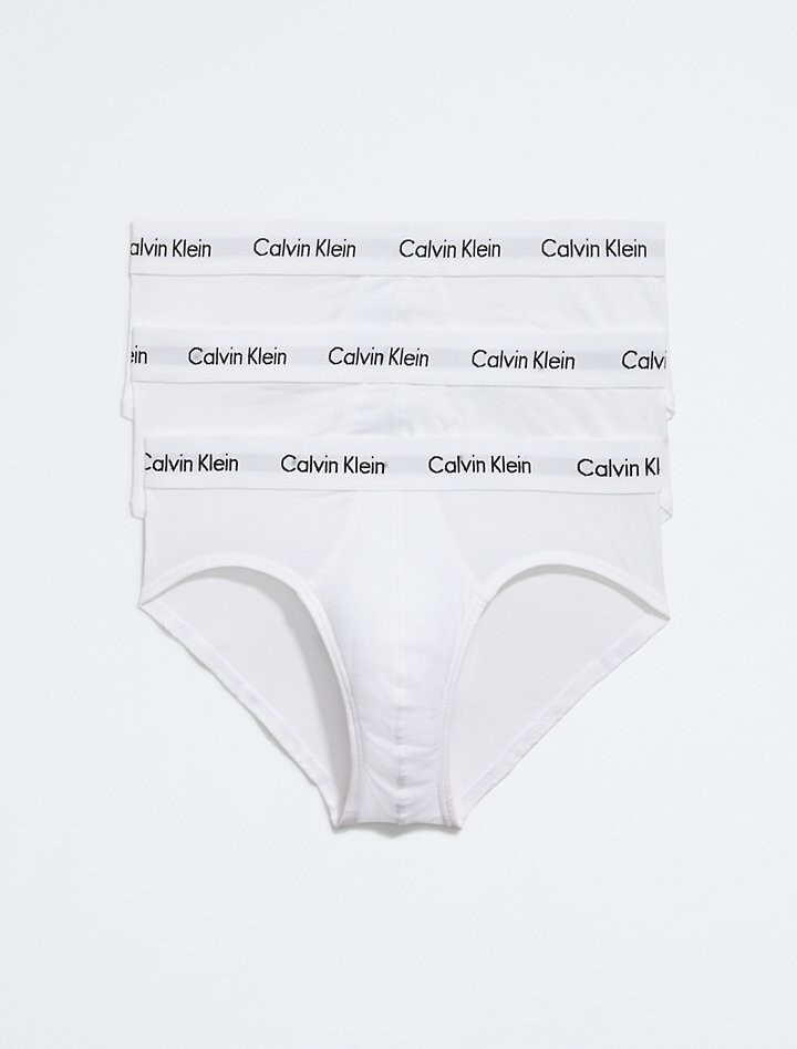 

Комплект из 3 хлопковых эластичных трусов Calvin Klein, белый