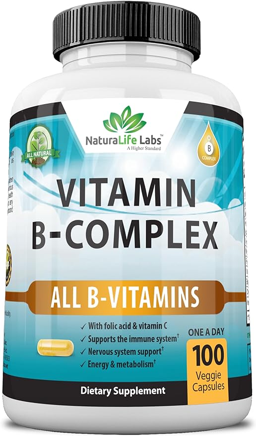 Комплекс витаминов группы B NaturaLife Labs, 100 капсул комплекс витаминов группы b natrol b complex energy support в таблетках 90 шт