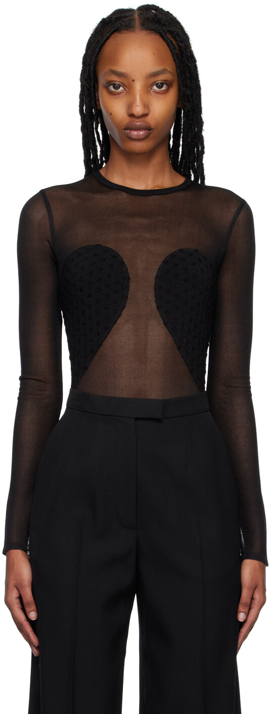 

Черное боди со вставками ALAÏA