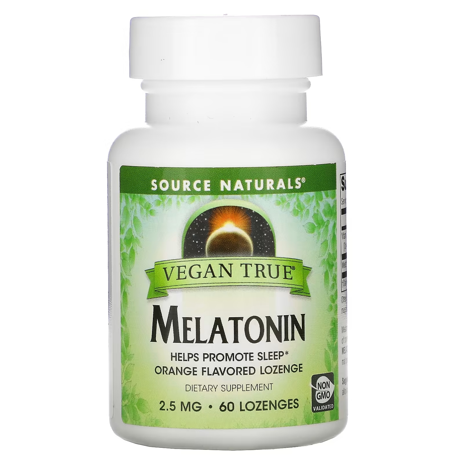 Source Naturals Истинно Веган Мелатонин Апельсин 2,5 мг, 60 таблеток source naturals мелатонин 3 мг 60 таблеток