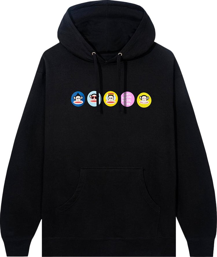 Худи Anti Social Social Club x Paul Frank Circles Hoodie 'Black', черный - фото