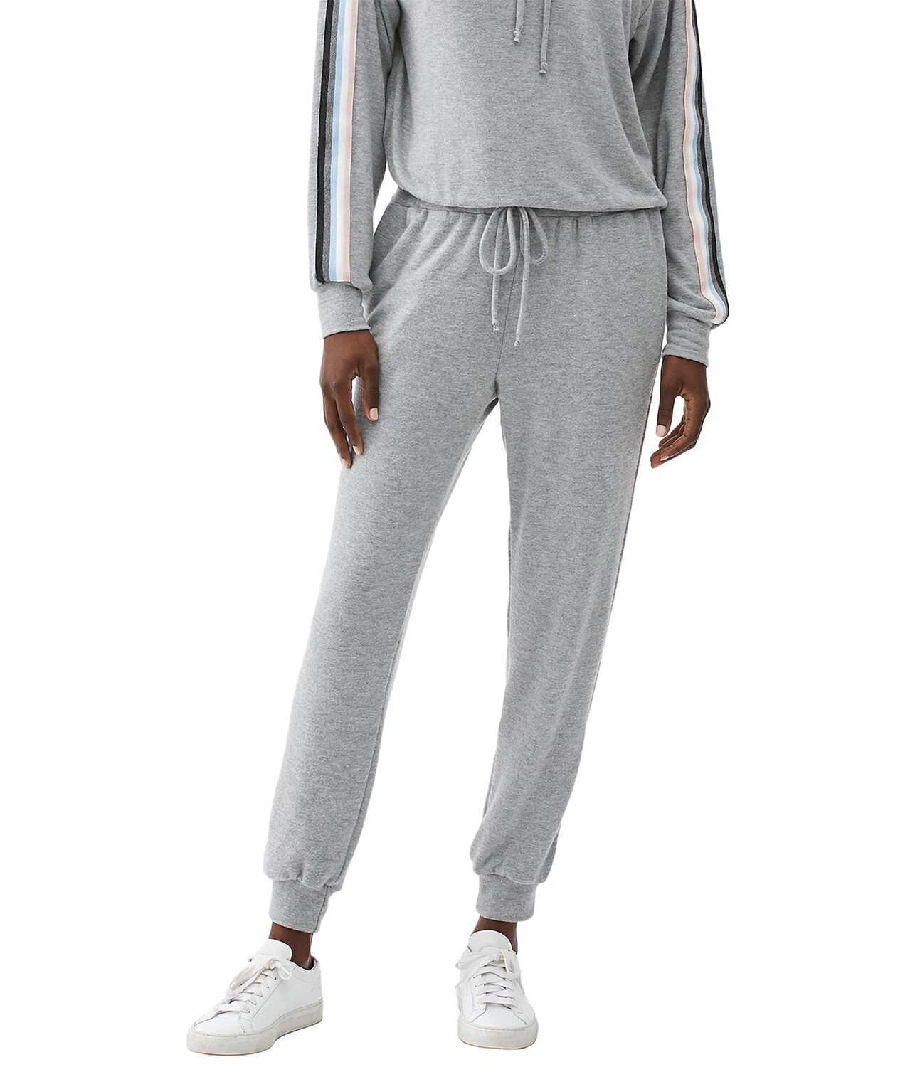 

Джогггеры Michael Stars, Jenny Madison Brushed Jersey Joggers with Stripe, Серый, Джогггеры Michael Stars, Jenny Madison Brushed Jersey Joggers with Stripe