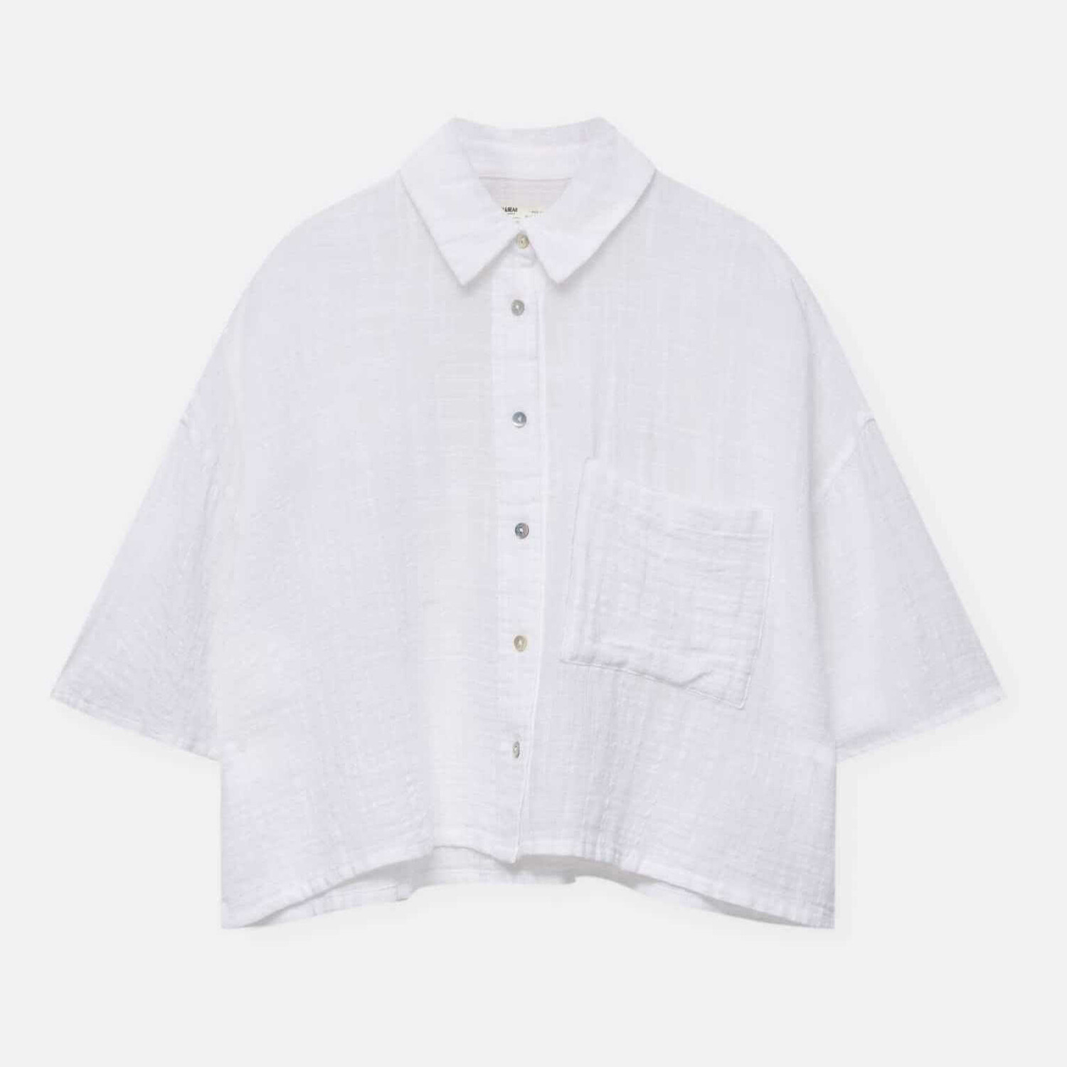 

Рубашка Pull&Bear Cropped Short Sleeve, белый