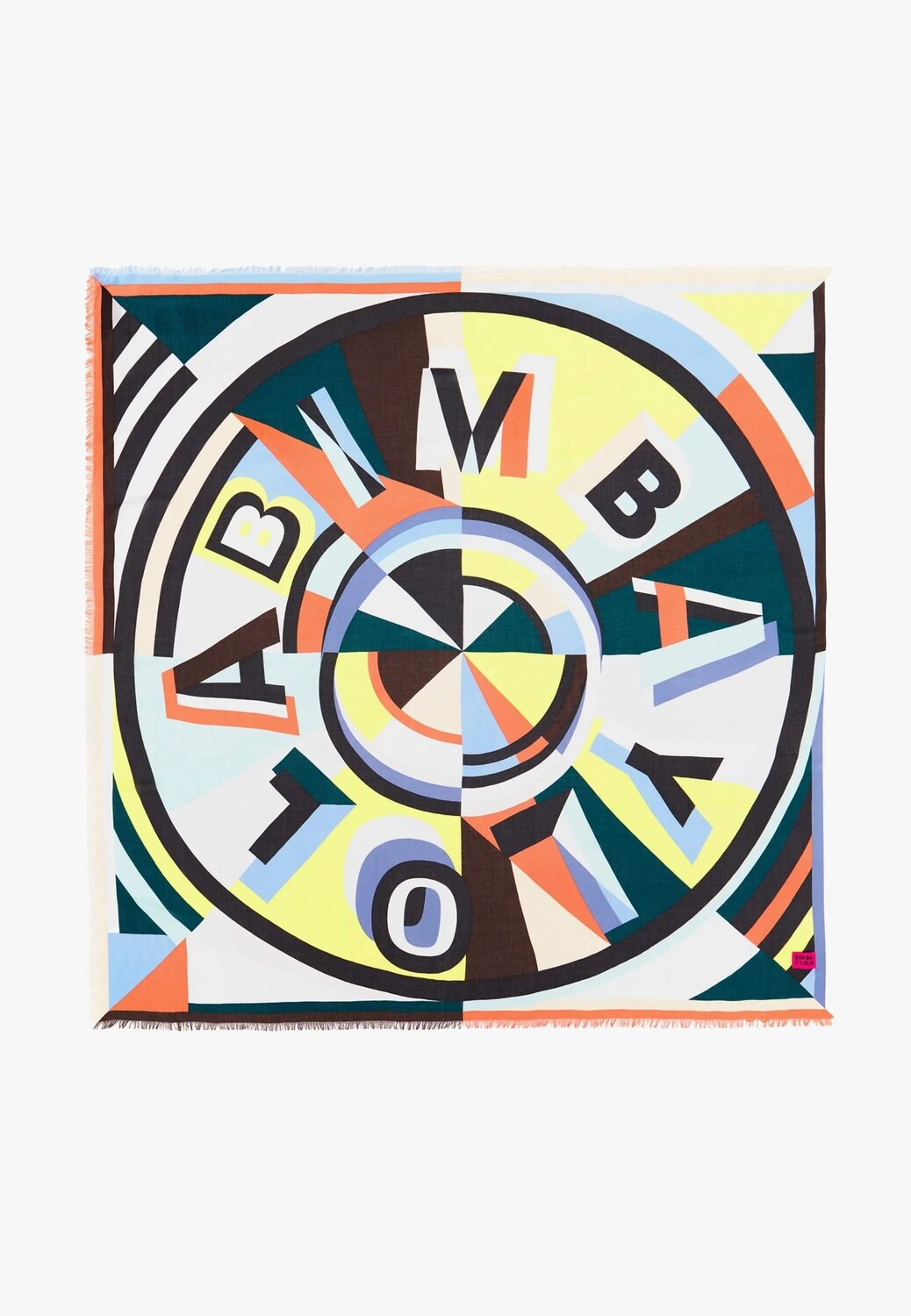 

Платок Bimba Y Lola Geometric Logo, бирюзовый/желтый