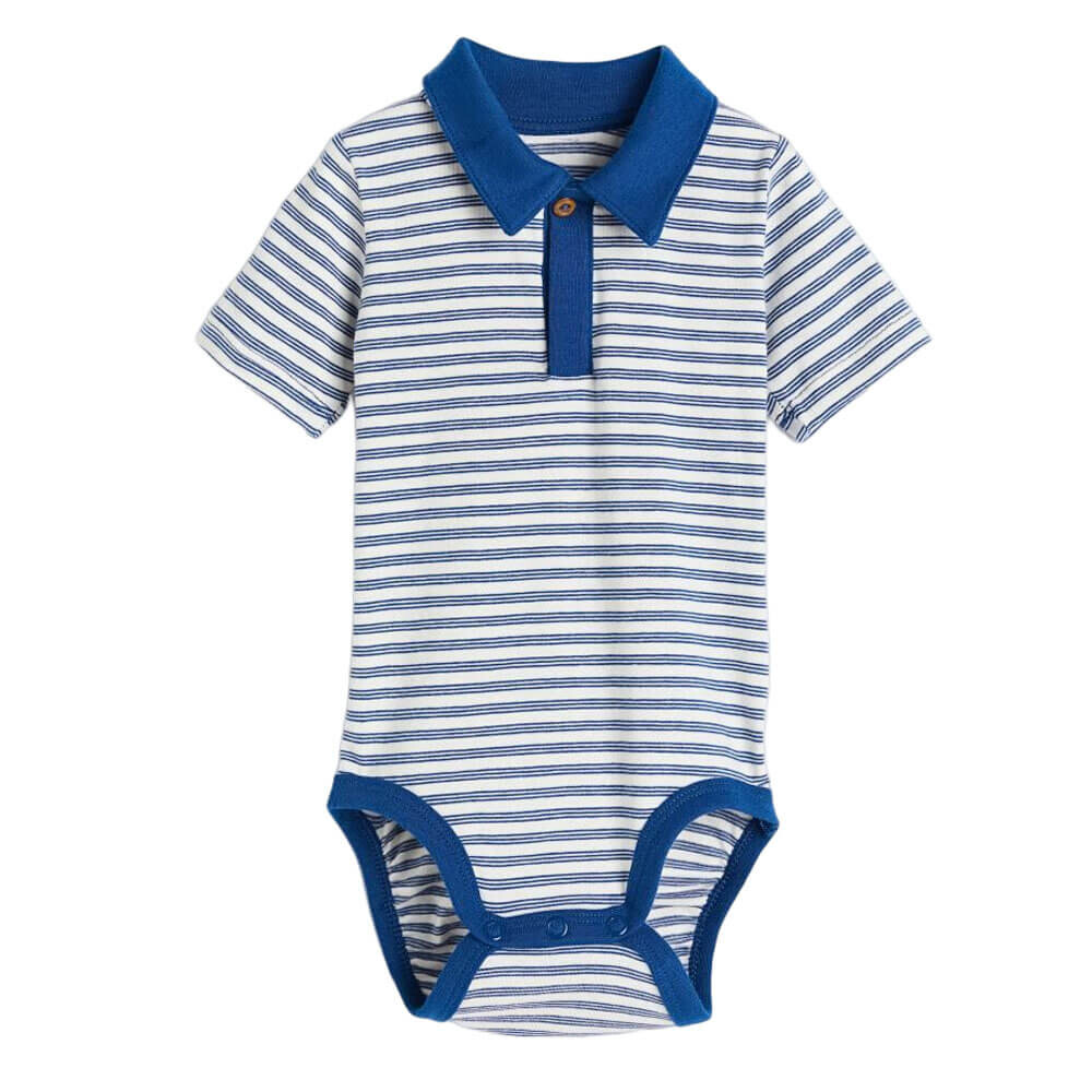 

Боди H&M with Collar, синий/белый
