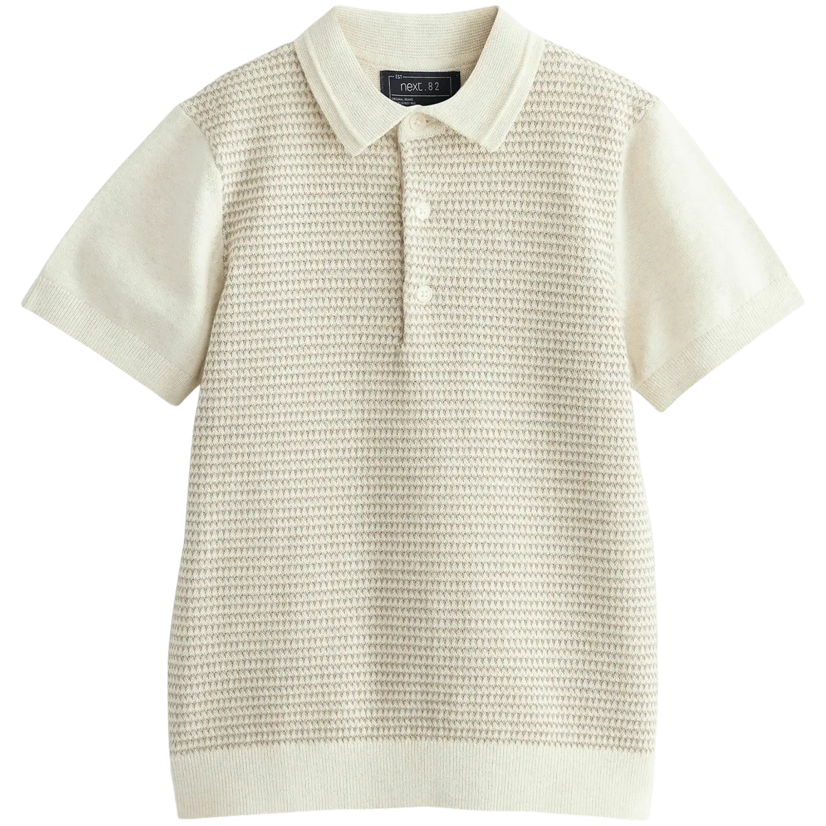 

Футболка-поло Next Short Sleeve Textured Standard, кремовый