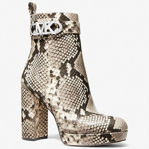 

Кожаные ботинки на платформе Michael Michael Kors Snake Parker, бежевый/коричневый