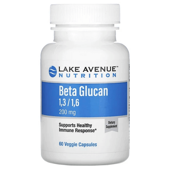 Бета-глюкан 1–3, 1–6, 200 мг, 60 растительных капсул, Lake Avenue Nutrition ремень 1280 j6 megadyne blj507un av0955