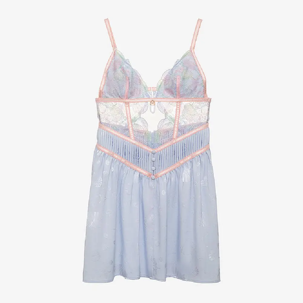 Комбинация Victoria's Secret For Love & Lemons High Tide Slip, голубой виджани в мечт