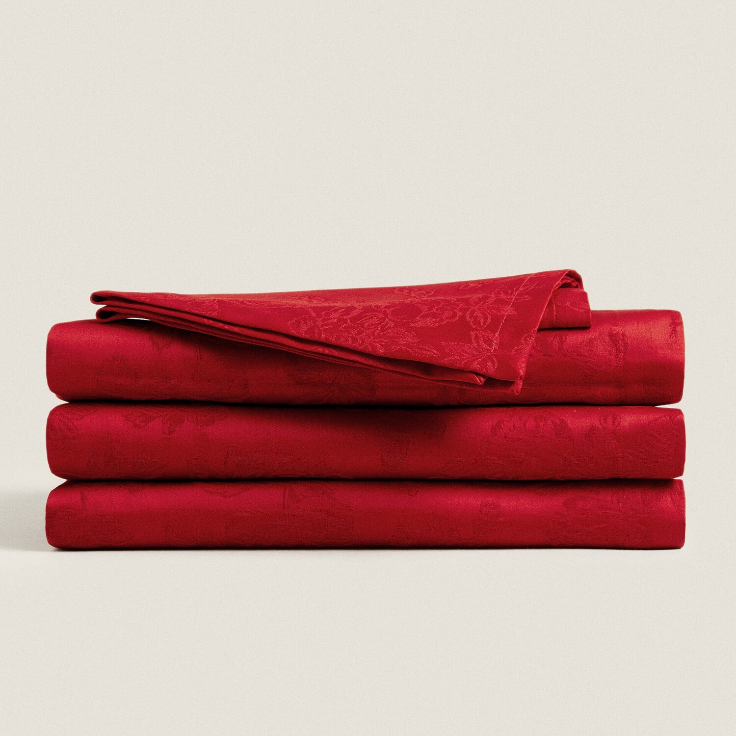 

Скатерть Zara Home Christmas Floral Jacquard, красный