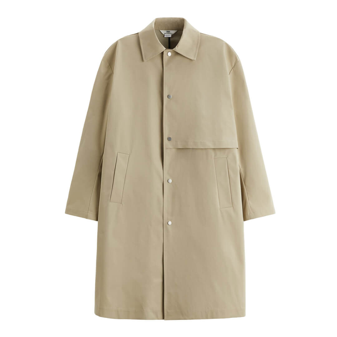 

Тренч Zara Water-Repellent, бежевый