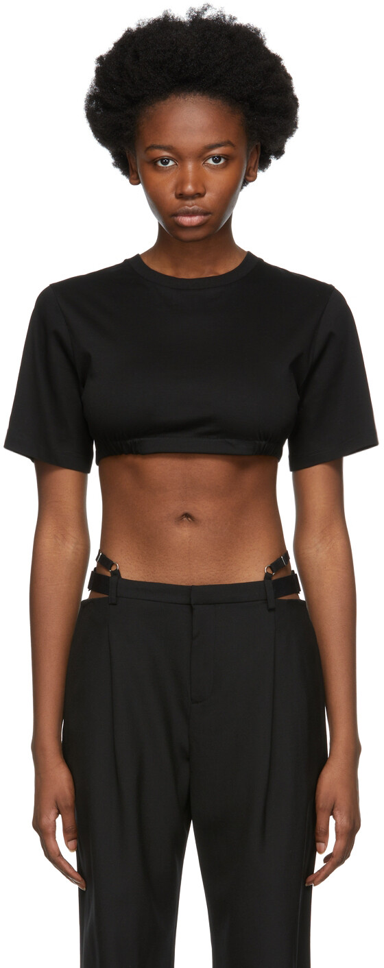

Черная футболка с бюстгальтером из джерси Dion Lee