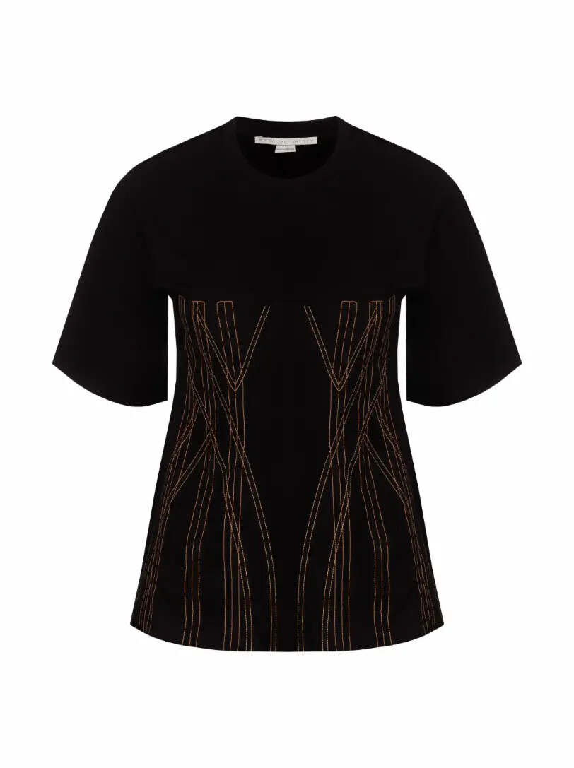 

Хлопковая футболка в корсетном стиле Stella McCartney