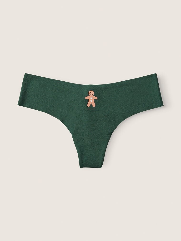 

Трусы Pink No-Show Thong, тёмно-зелёный
