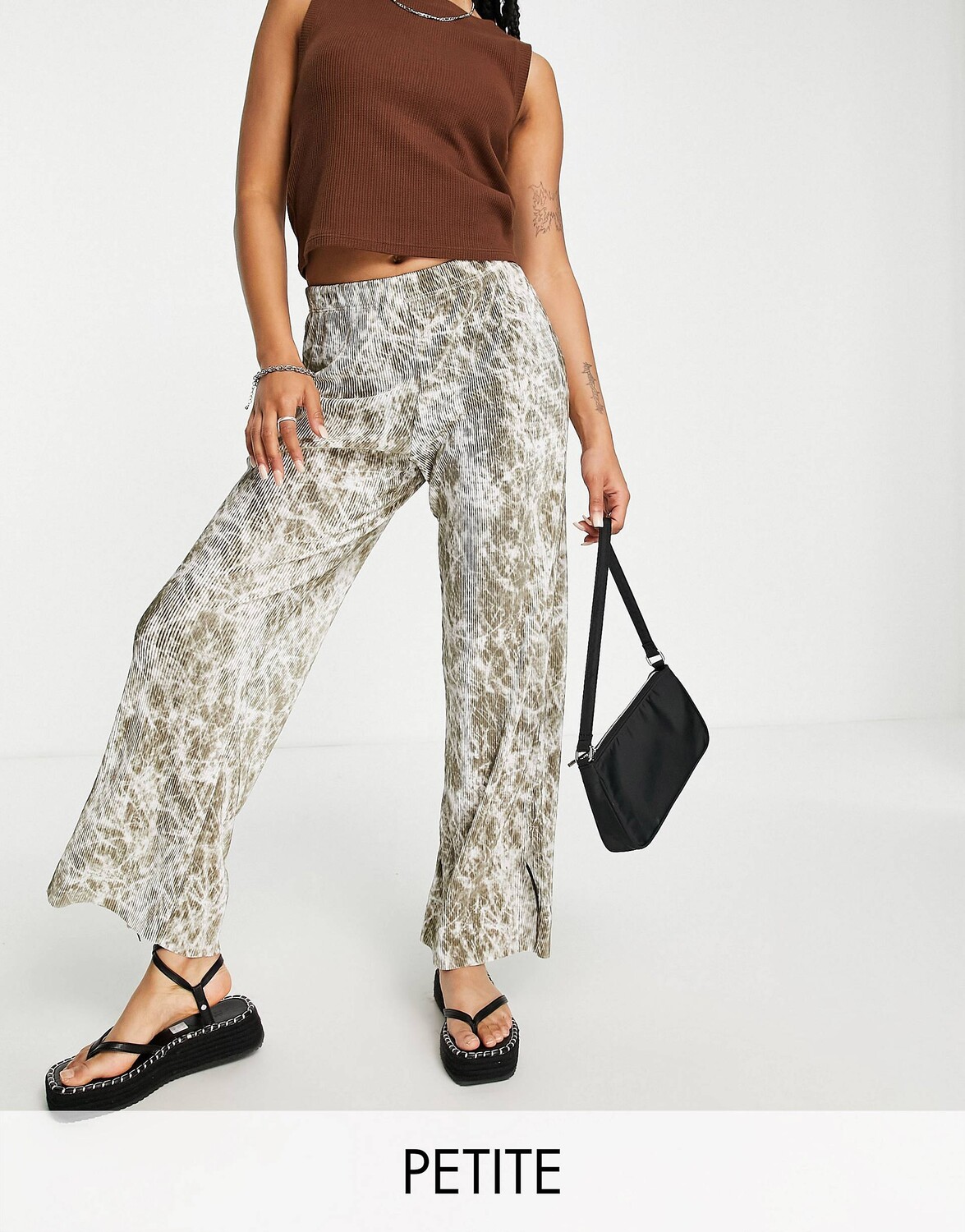 

Плиссе прямого кроя Topshop Petite Marble, Серый