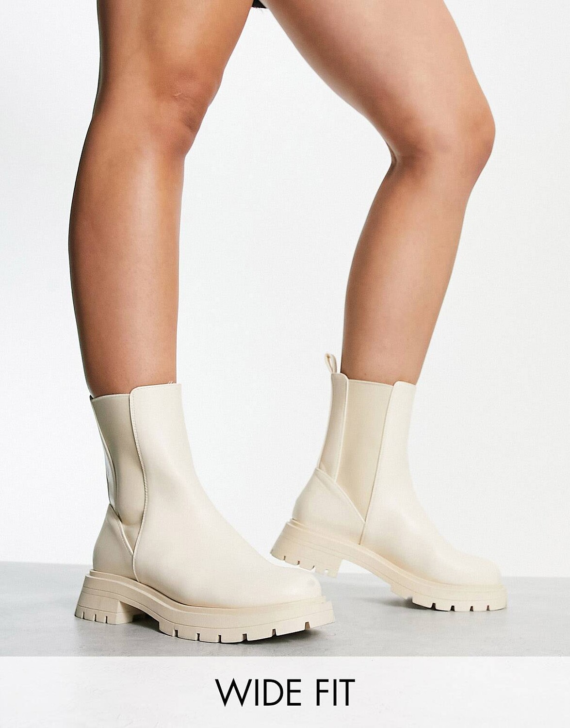 

Белые массивные ботинки челси ASOS DESIGN Wide Fit Alfie, Белый