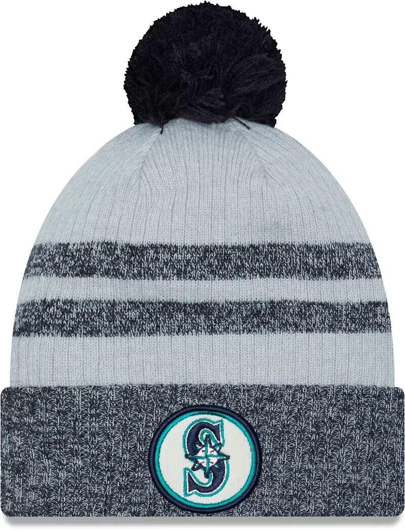 

Мужская темно-синяя вязаная шапка New Era Seattle Mariners с нашивкой