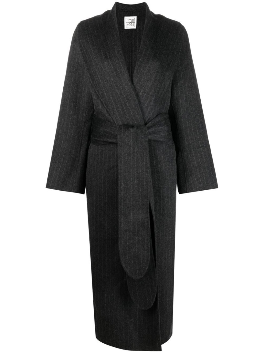 

TOTEME шерстяное пальто Robe с поясом, серый