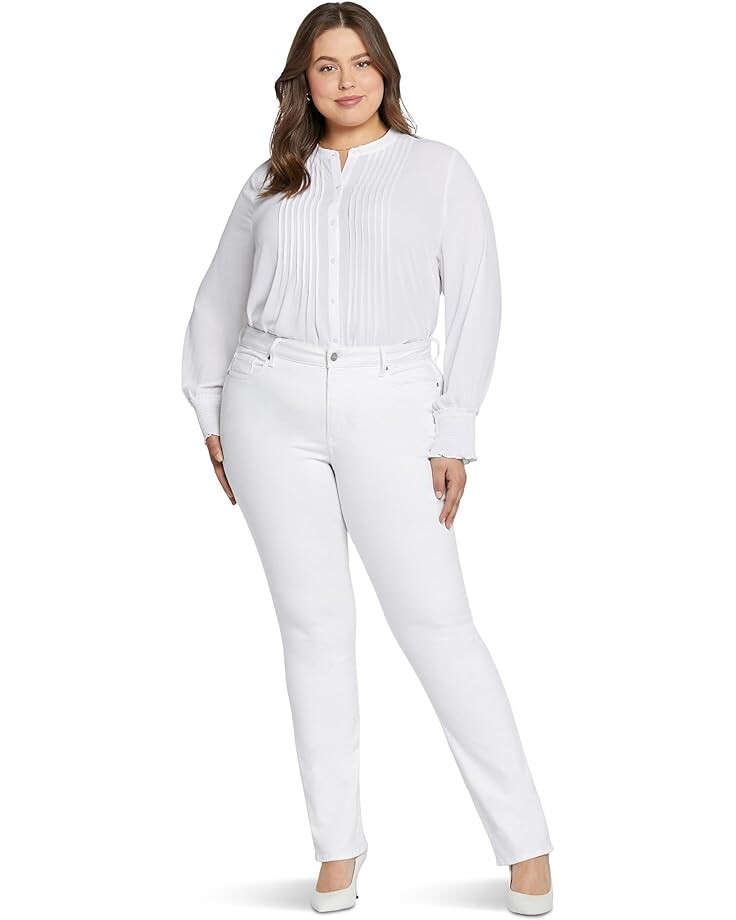 

Джинсы NYDJ Plus Size Marilyn Straight in Optic White, белый