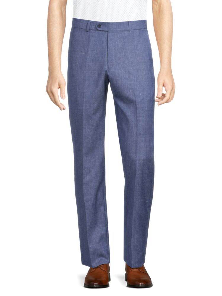 

Брюки стандартного кроя из шерсти, шелка и льна Saks Fifth Avenue, цвет Heather Blue