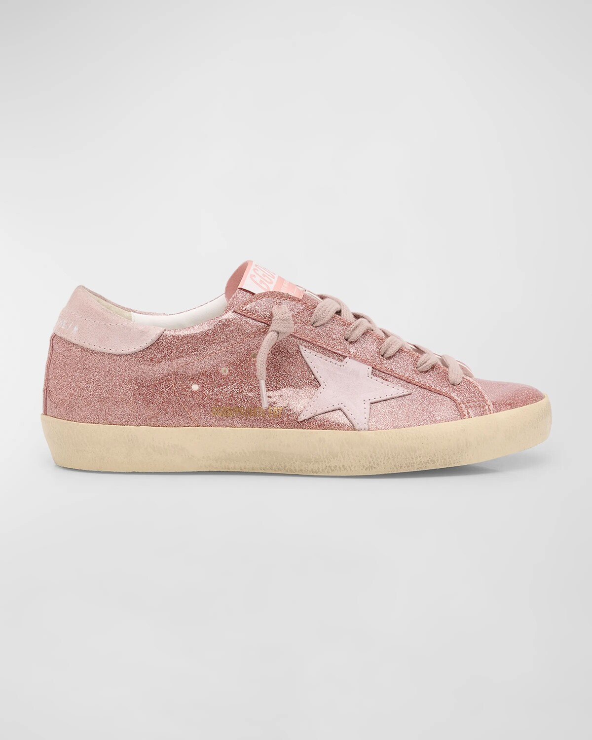 

Низкие кроссовки Super Star с блестками Golden Goose, цвет Peachantique Pink