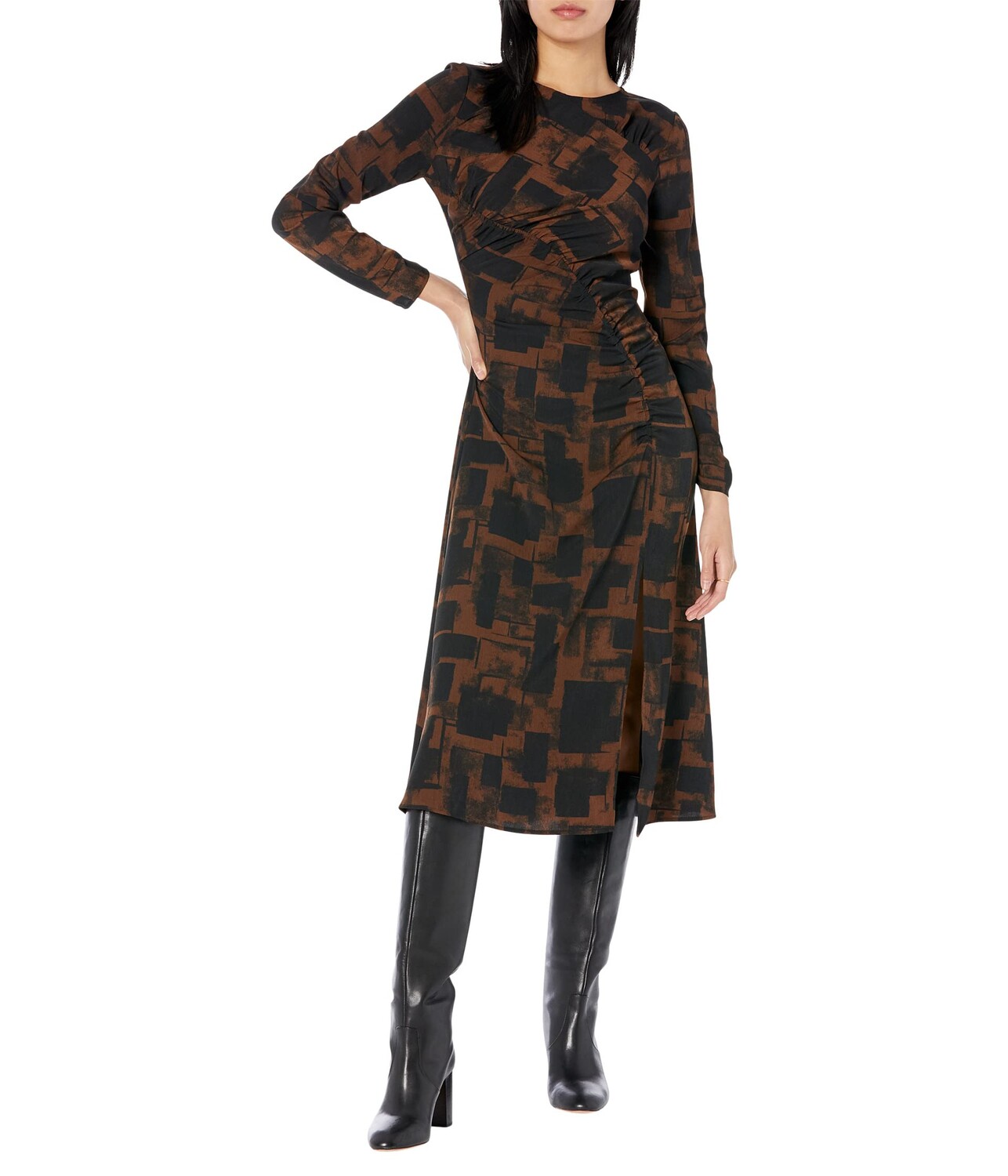 

Платье MOON RIVER, Printed Back Cutout Midi Dress