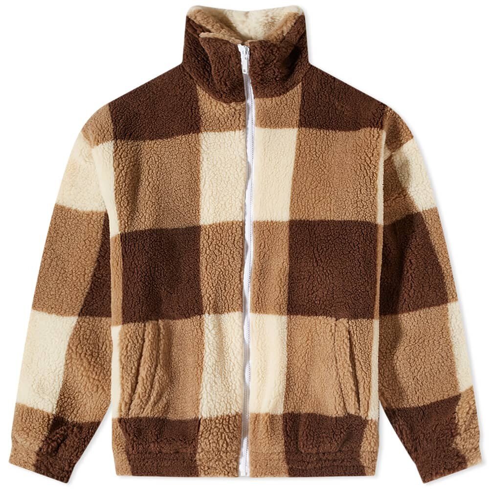 

Толстовка Drôle de Monsieur Checkerboard Fleece, Коричневый, Толстовка Drôle de Monsieur Checkerboard Fleece