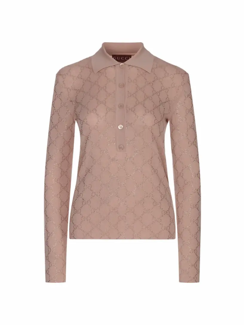 

Шерстяное поло со стразами Gucci, розовый