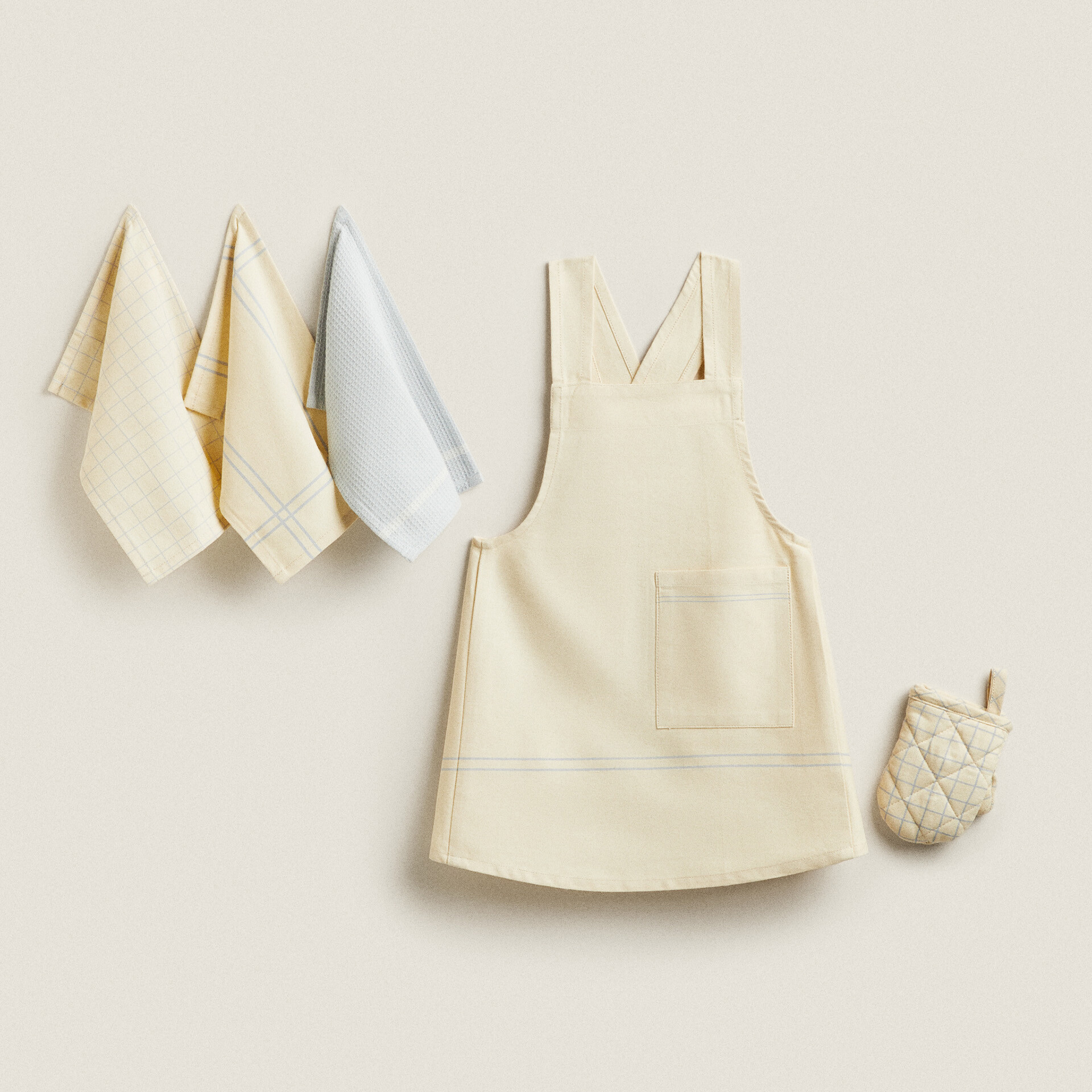 Комплект детского кухонного текстиля Zara Home, бледно-желтый