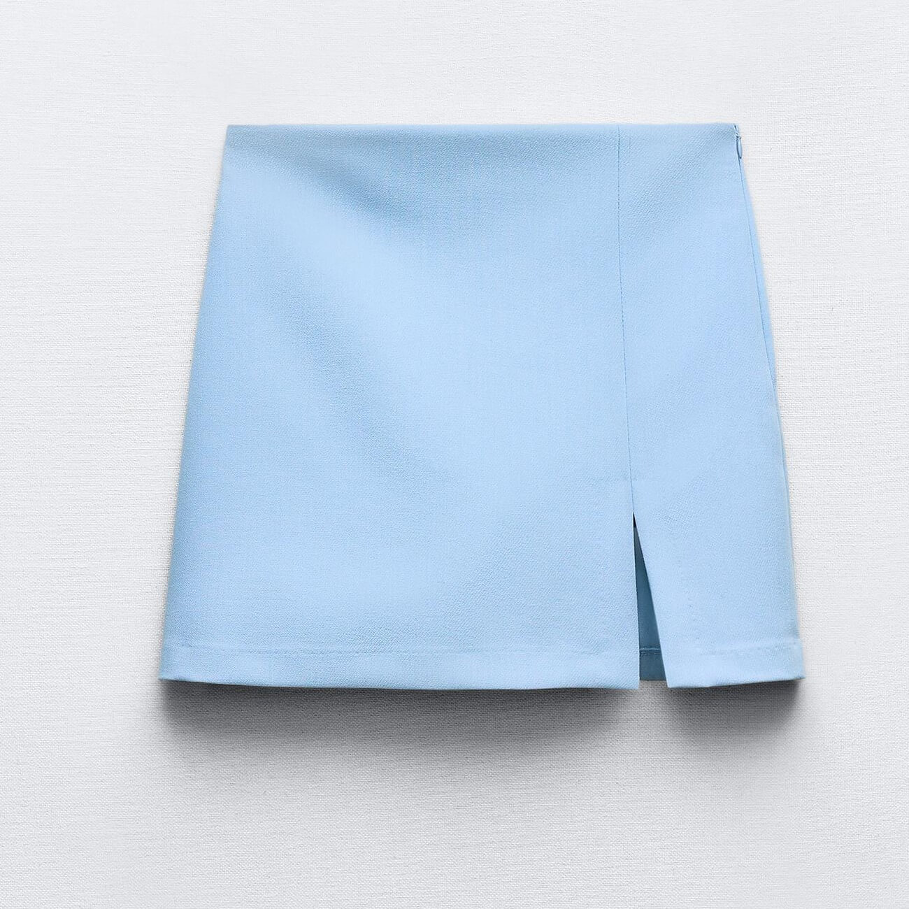 Юбка-шорты Zara With Slit At The Hem, голубой юбка шорты trendyol с завышенной талией и пуговицами серый
