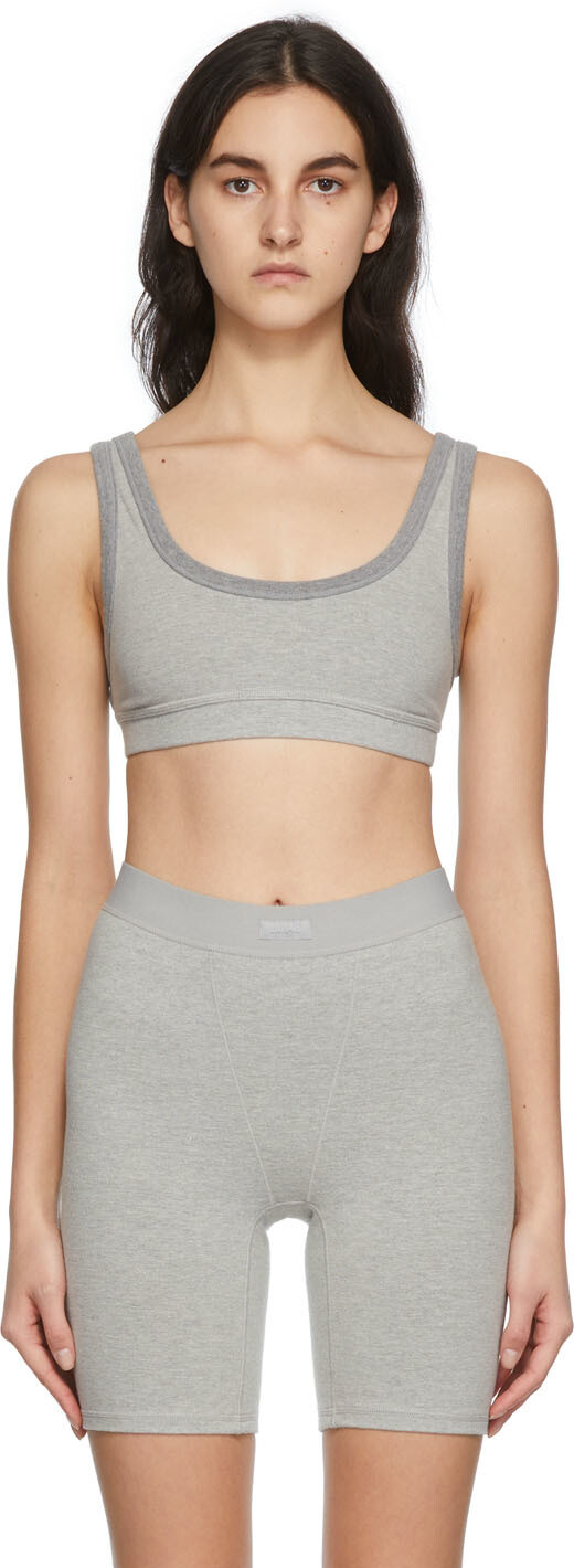 

Серый топ без косточек с круглым вырезом Outdoor Basics SKIMS