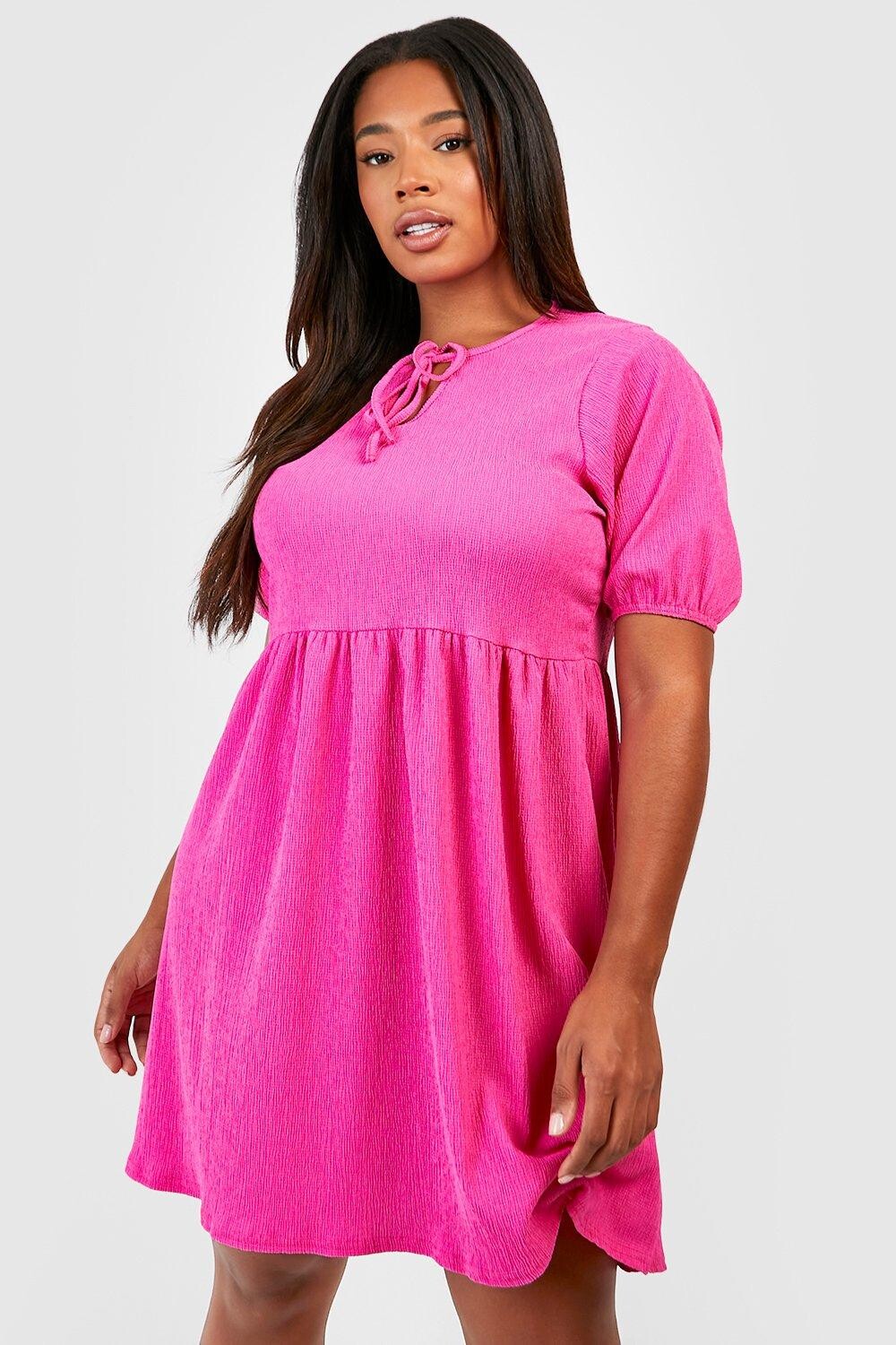 

Платье-скорбинка с мяткой и замочной каленией Boohoo, розовый