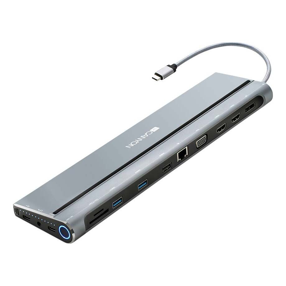 

Док-станция Canyon DS-9 Multiport 14-в-1 USB Type-C, серый