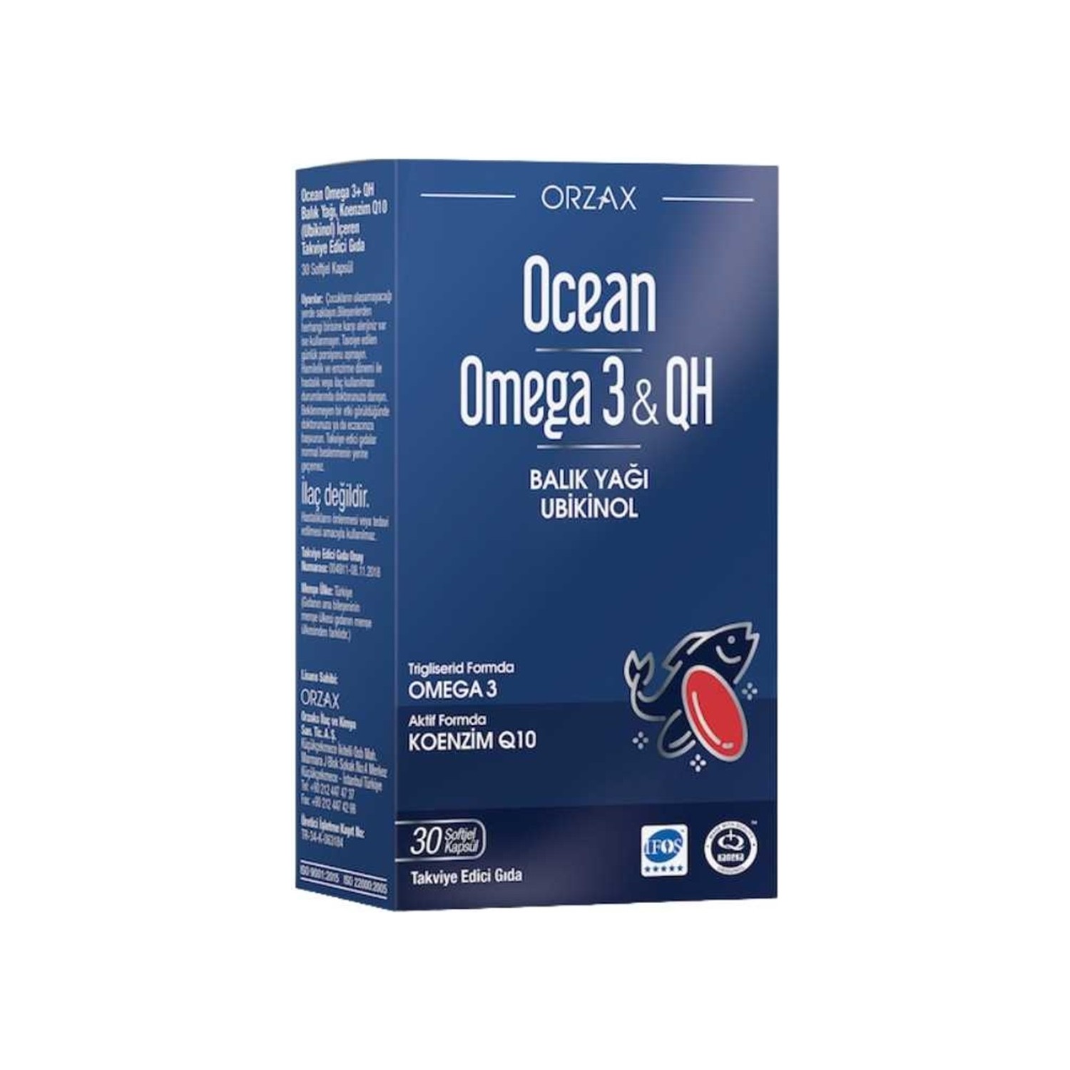 Пищевая добавка Ocean Plus Omega 3 & Qh, 30 капсул