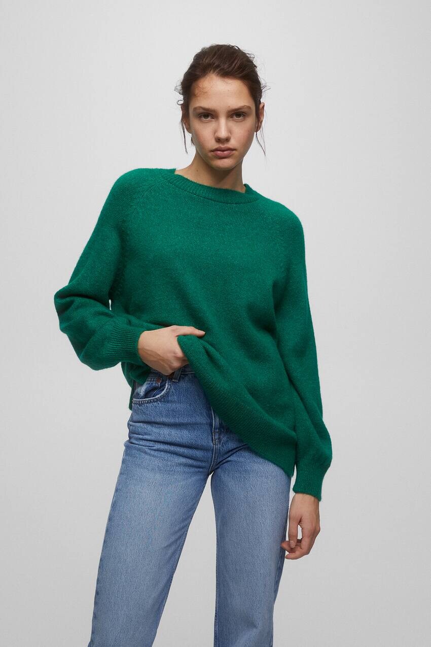 

Мягкий вязаный свитер Pull&Bear, зеленый