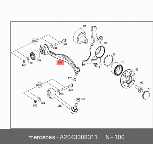 Рычаг передний продольный L GLK-CLASS (X204) MERCEDES-BENZ A204 330 83 11 ворсовые коврики для mercedes benz glk class x204 2008 2015