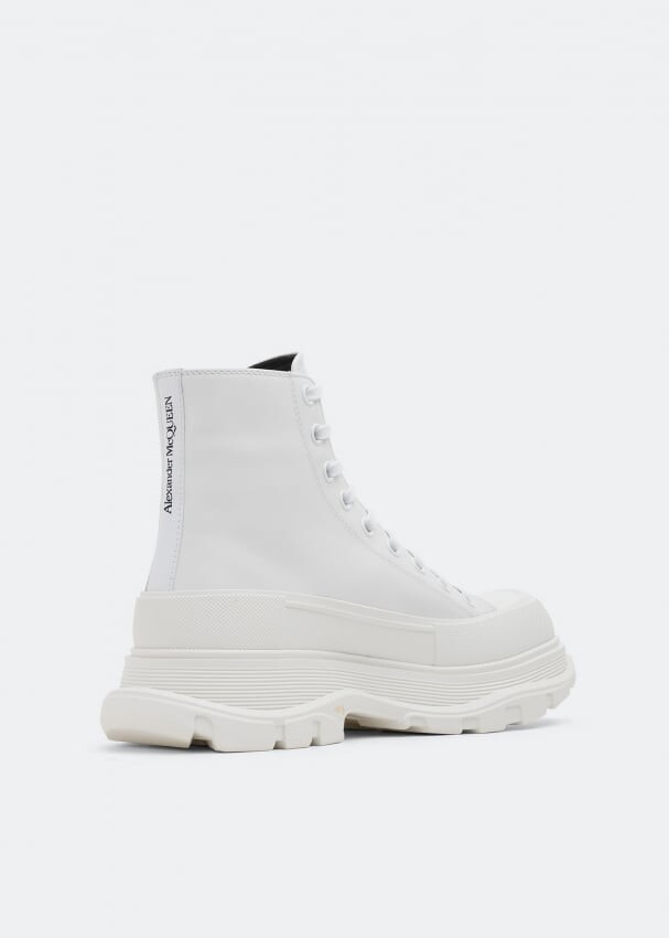 Ботинки ALEXANDER MCQUEEN Tread canvas boots, белый – заказать с доставкойиз-за рубежа через онлайн-сервис «CDEK.Shopping»