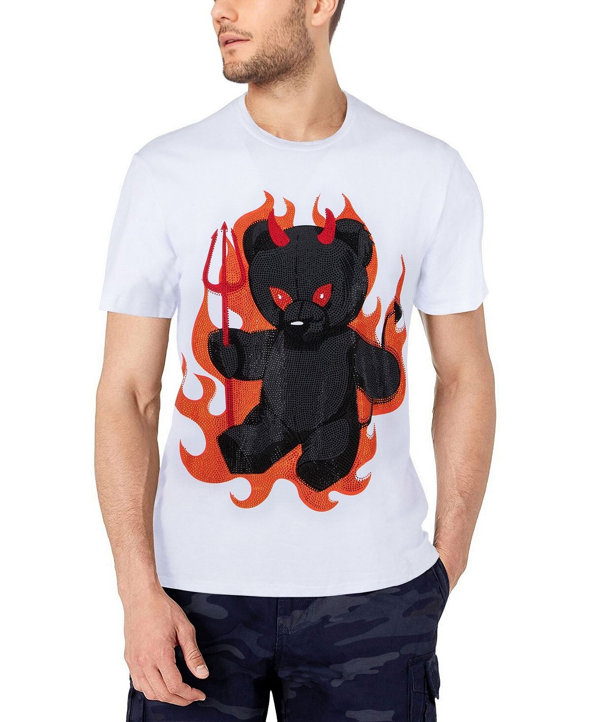 

Мужская футболка со стразами devil bear X-Ray, белый