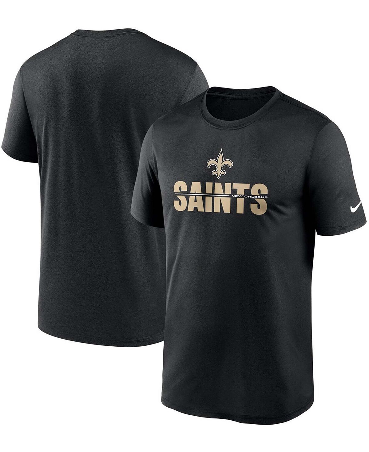 

Мужская футболка big and tall black new orleans saints legend microtype performance Nike, черный