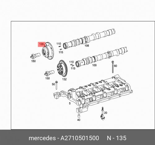 Муфта распредвала выпускного / nockenw.verstr. A2710501500 MERCEDES-BENZ auto parts 917 251 is applicable to 08 12 accord 2 4l camshaft adjuster variable timing sprocket