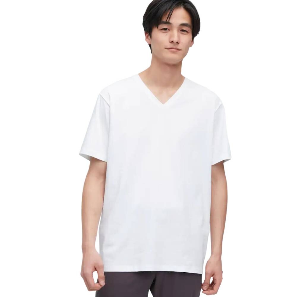 

Футболка Uniqlo AIRism Cotton V-Neck, белый