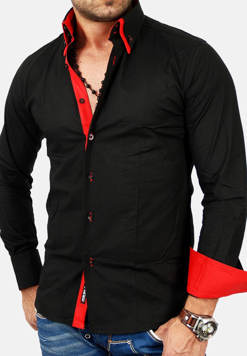 Рубашка Reslad, цвет schwarz/rot