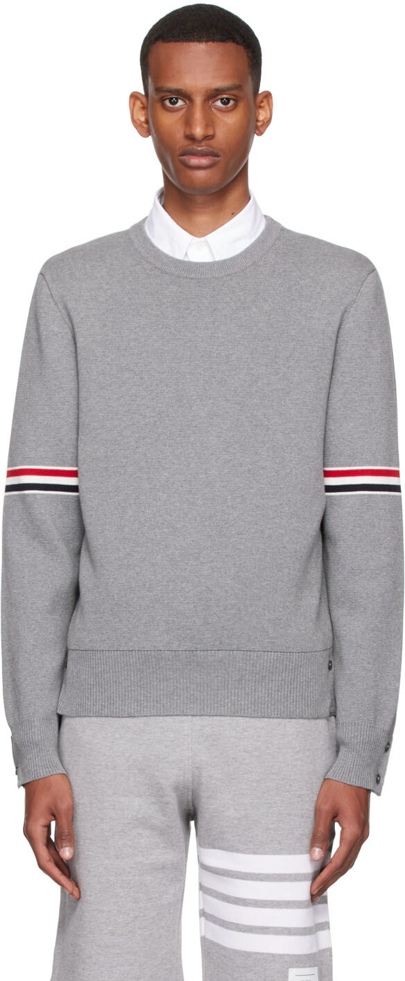 

Серый хлопковый свитер Thom Browne