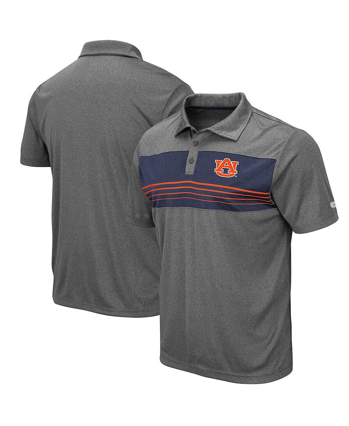 

Мужская рубашка поло heather charcoal auburn tigers smithers Colosseum, мульти