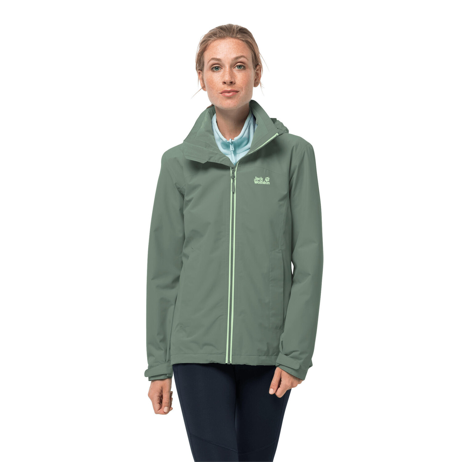 

Водонепроницаемая куртка женская Jack Wolfskin Evandale, зеленый