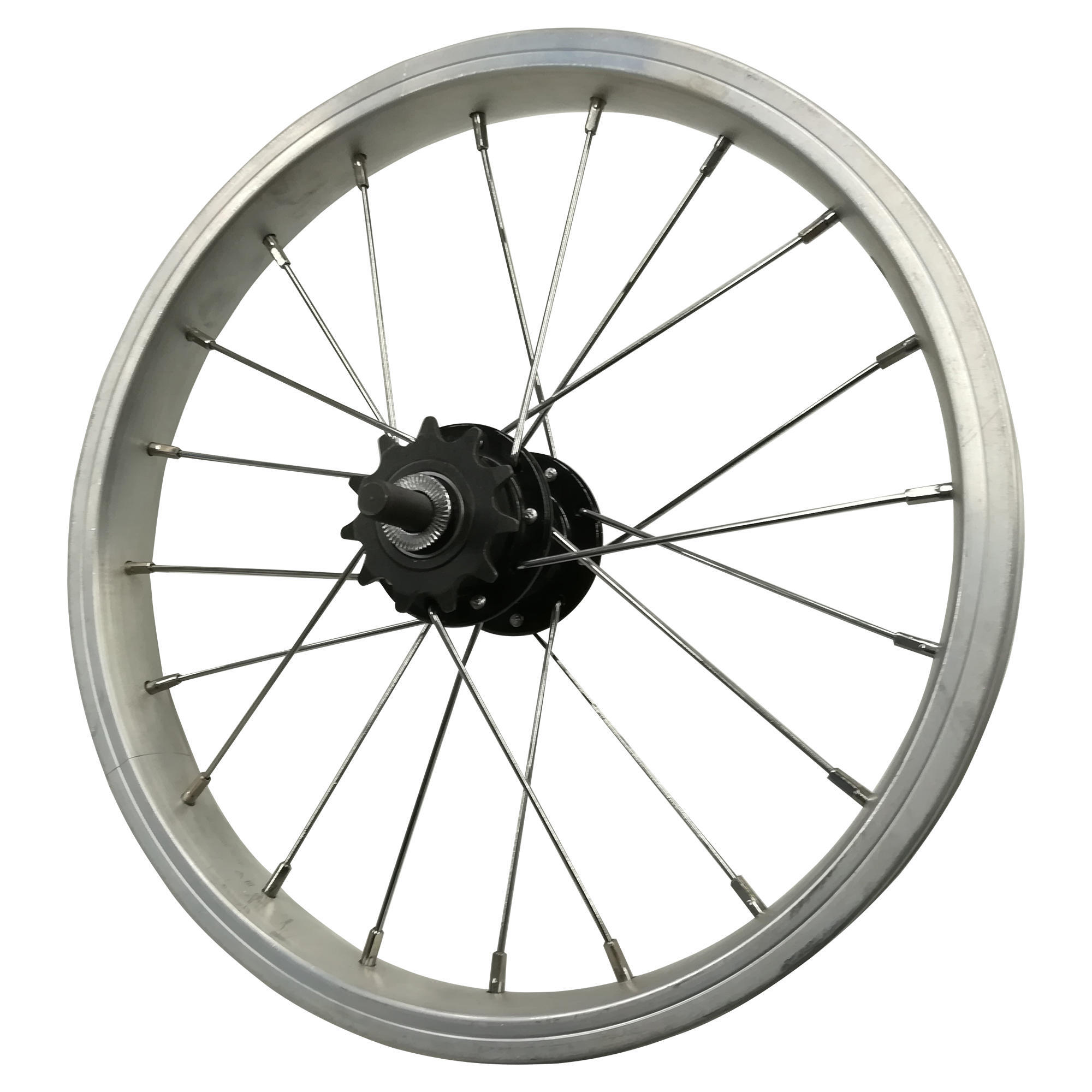 Заднее колесо для складного велосипеда 14'' одностенные диски Tilt 500 XS серебристый OXYLANE, серебро