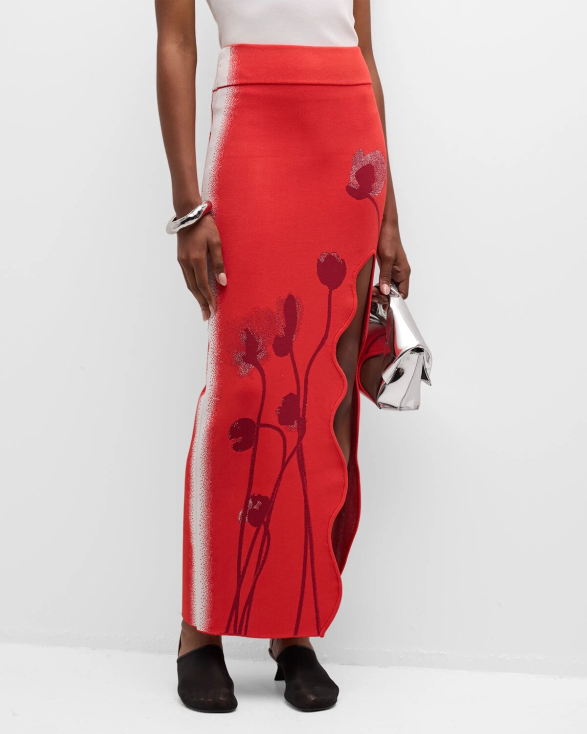 

Юбка миди с волнистым разрезом Lily Flower PH5, цвет Red Tulip