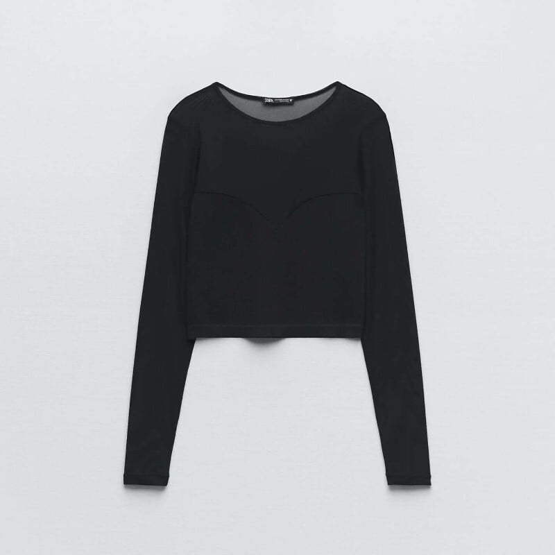 

Бесшовный лонгслив Zara Seamless Matching, черный