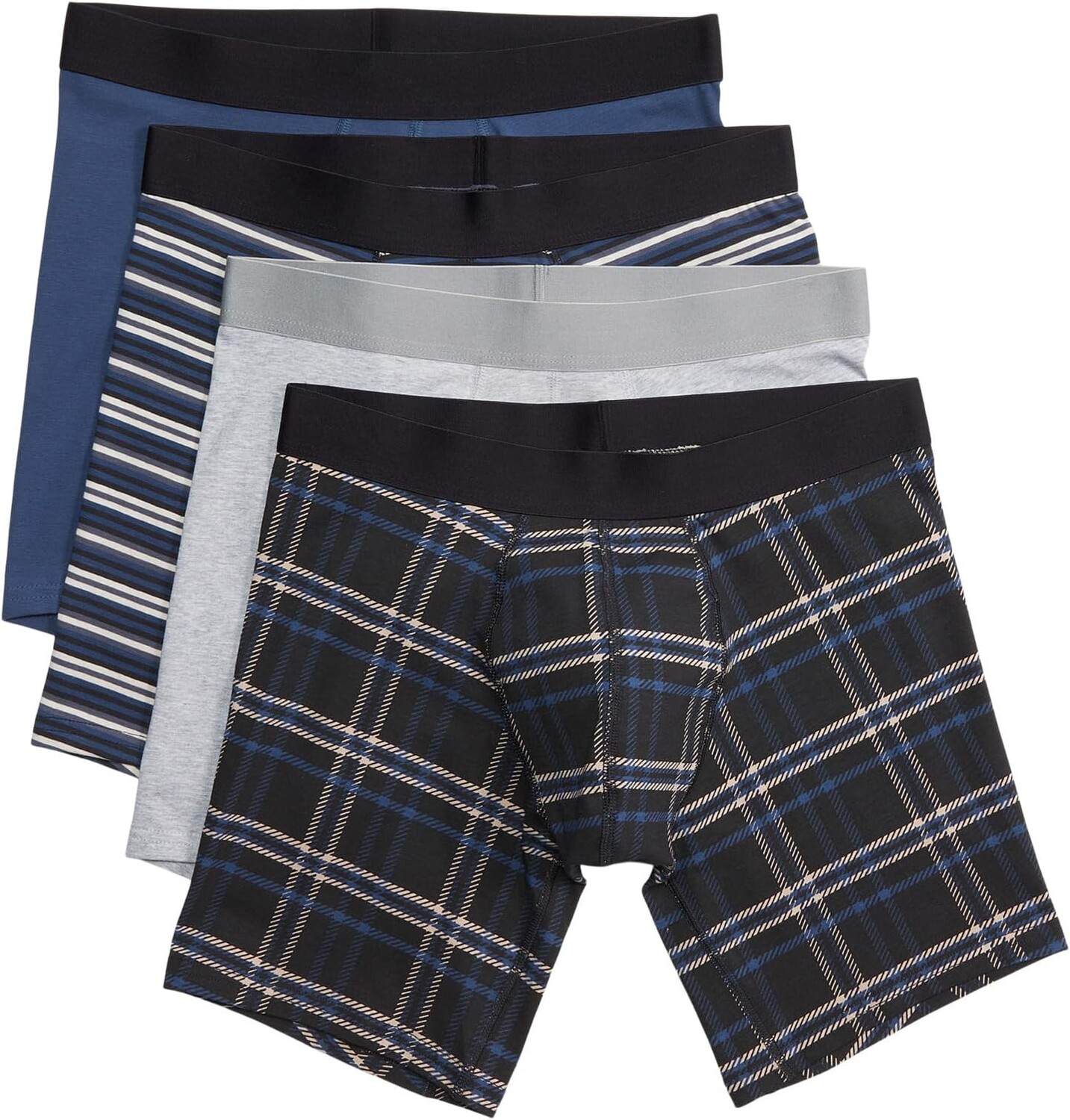 

Расширенные трусы-боксеры, набор из 4 шт. PACT, цвет Striped Plaid