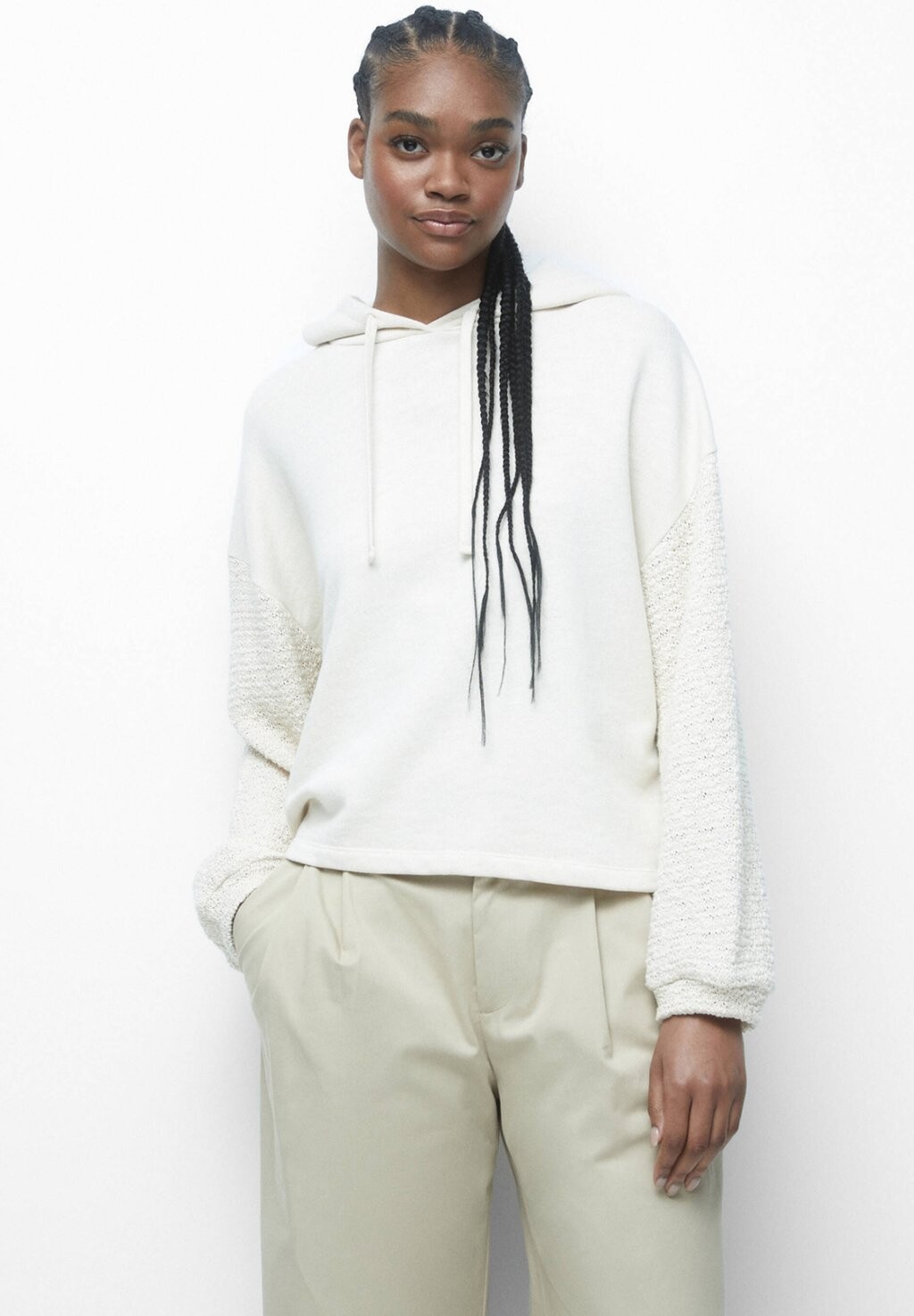 

Толстовка с капюшоном PULL&BEAR, бежевый